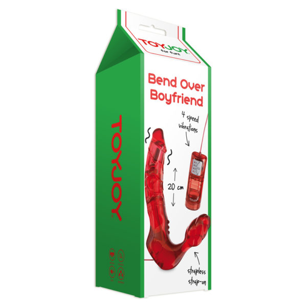 ToyJoy Bend Over Boyfriend Strapless Strap On Red