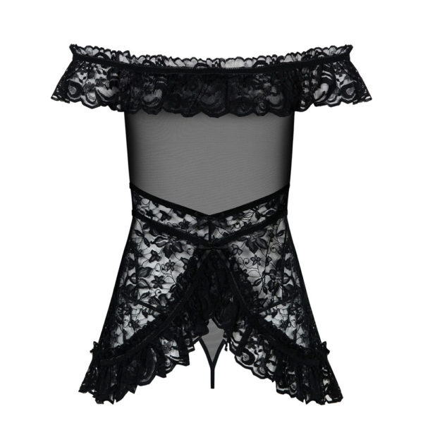 Obsessive Lacey Babydoll And String Black