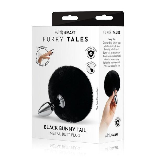 Furry Tales Black Bunny Tail Butt Plug